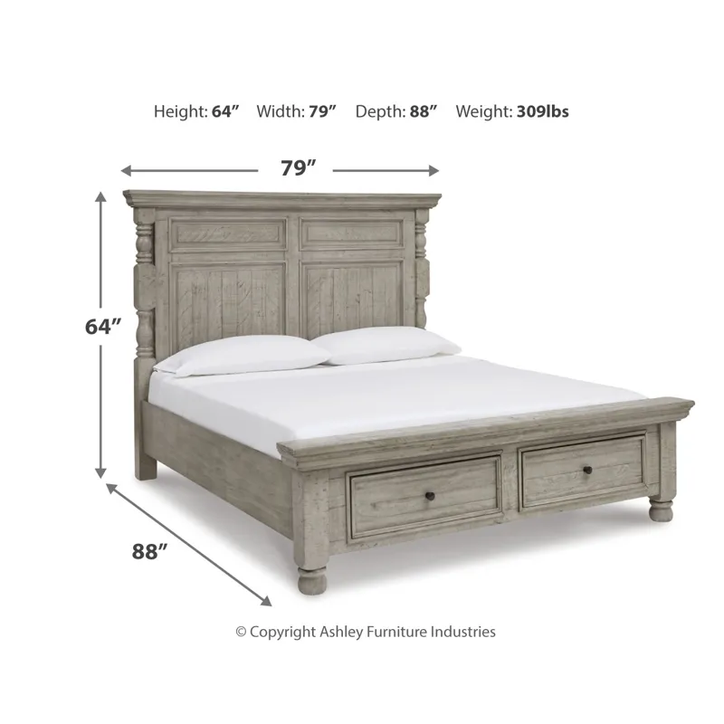 Harrastone King Panel Bed, Dresser and Mirror