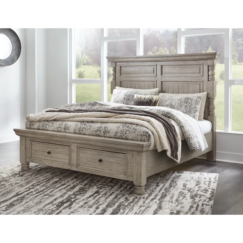 Harrastone Queen Panel Bed, Dresser and Mirror
