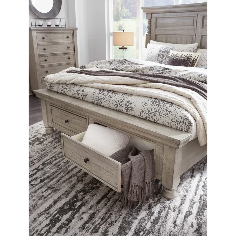 Harrastone California King Panel Bed, Dresser and Mirror