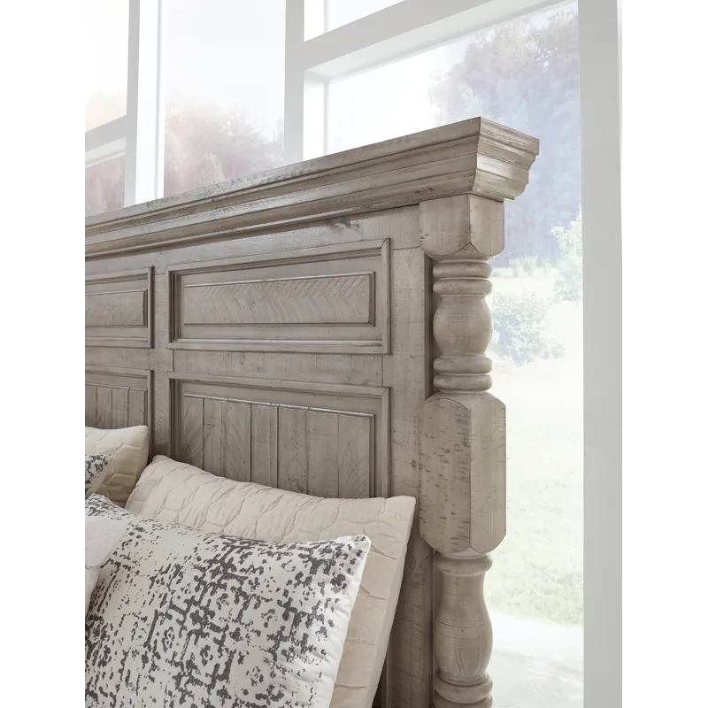 Harrastone California King Panel Bed, Dresser and Mirror
