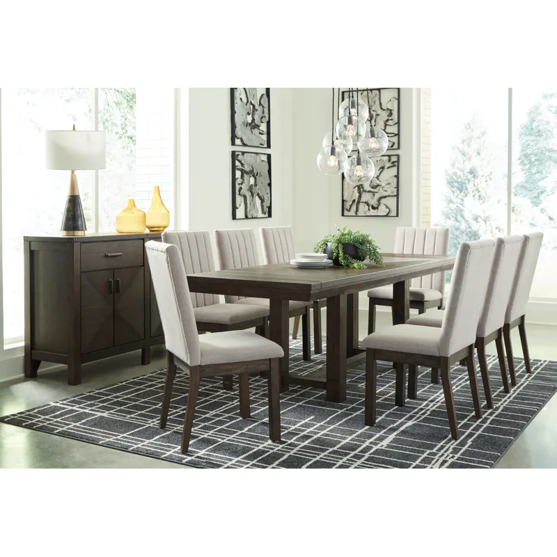 Dellbeck Dining Table with 8 Chairs and Server