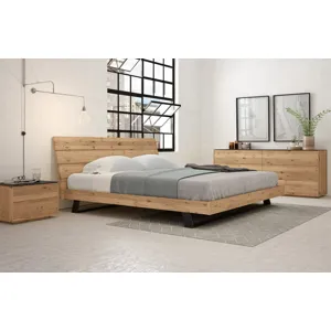 AVITA NIGHT TABLE, 3 DRAWERS WITH GLASS TOP