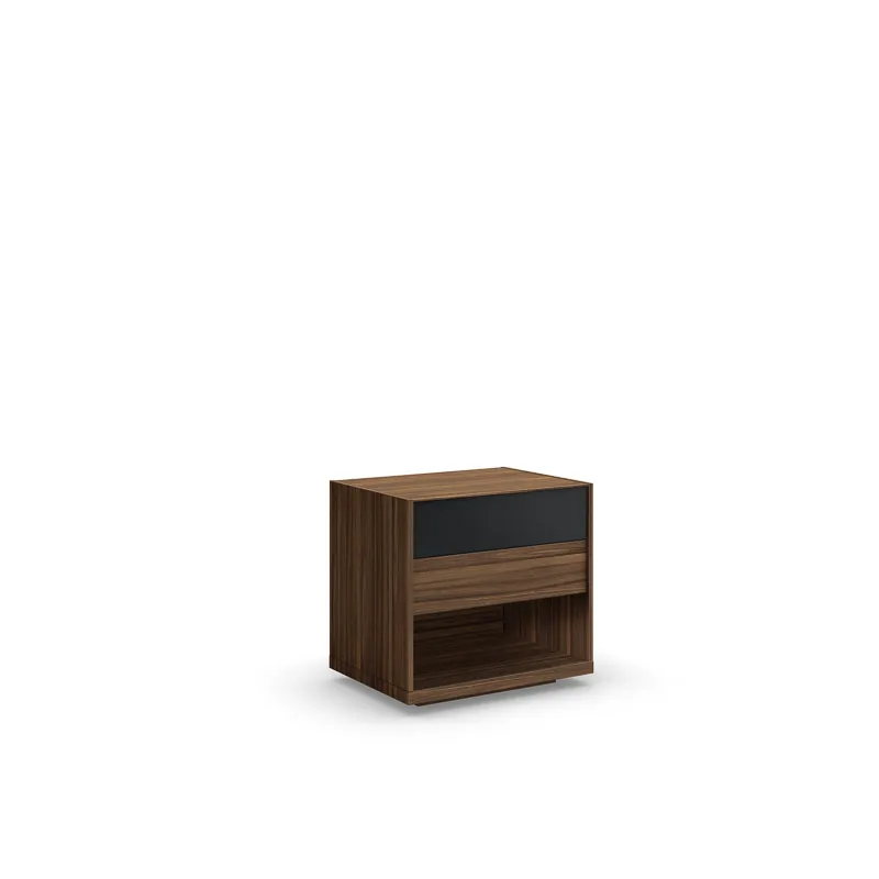 MIMOSA NIGHT TABLE, 2 DRAWERS WITH 1 GLASS DRAWER FRONT