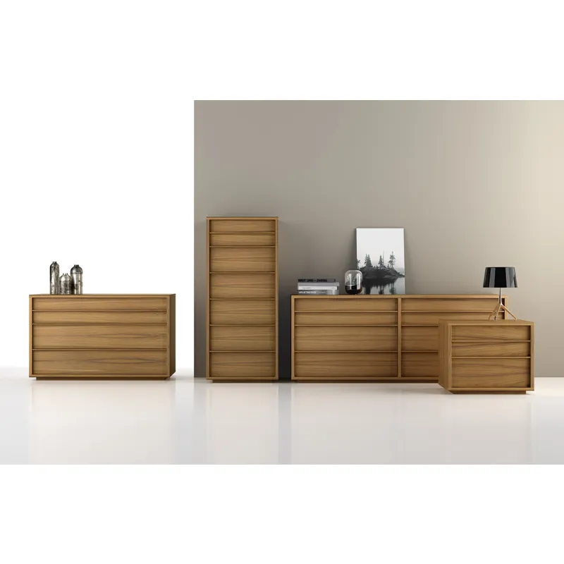 BEDSIDE TABLE URBANA NARROW WITH 2 DRAWERS