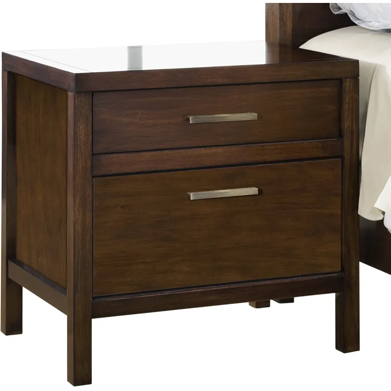 2-Drawer Charging Station Nightstand