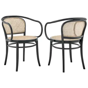 Oliana Black Wood Dining Armchair Set of 2