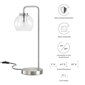 Silo Glass Globe and Metal Table Lamp