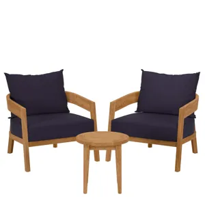 Brisbane 3-Piece Teak Wood Outdoor Patio Outdoor Patio Set