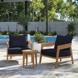 Brisbane 3-Piece Teak Wood Outdoor Patio Outdoor Patio Set