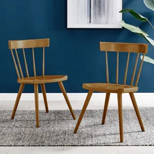 Sutter Walnut Wood Dining Side Chair Set of 2