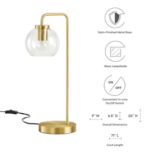 Silo Glass Globe Metal Table Lamp