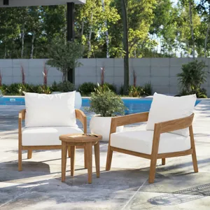 Brisbane 3-Piece Teak Wood Outdoor Patio Outdoor Patio Set