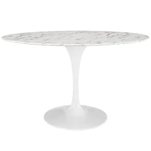 Lippa 54" Oval Artificial Marble Dining Table