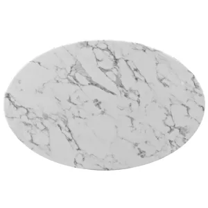 Lippa 42" Oval-Shaped Artificial Marble Coffee Table