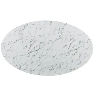 Lippa 78" Oval Artificial Marble Dining Table