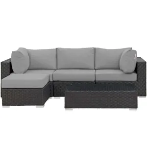 Sojourn 5 Piece Outdoor Patio Sunbrella Sectional Set
