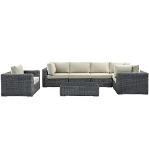 Summon 7 Piece Outdoor Patio Sunbrella Sectional Set