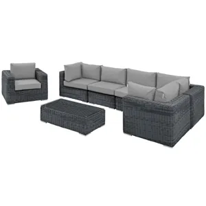 Summon 7 Piece Outdoor Patio Sunbrella Sectional Set