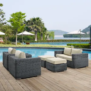Summon 5 Piece Outdoor Patio Sunbrella Sectional Set