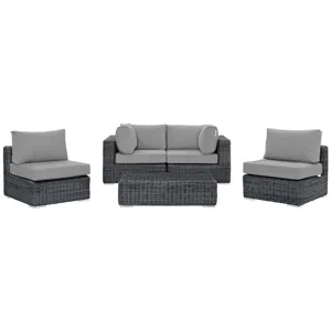 Summon 5 Piece Outdoor Patio Sunbrella Sectional Set