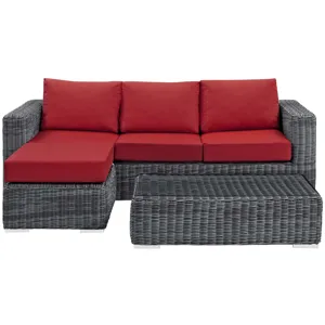 Summon 3 Piece Outdoor Patio Sunbrella Sectional Set