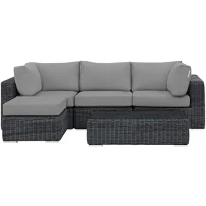 Summon 5 Piece Outdoor Patio Sunbrella Sectional Set