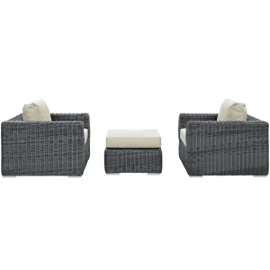 Summon 3 Piece Outdoor Patio Sunbrella Sectional Set