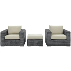 Summon 3 Piece Outdoor Patio Sunbrella Sectional Set