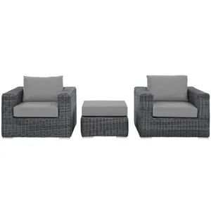 Summon 3 Piece Outdoor Patio Sunbrella Sectional Set