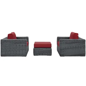 Summon 3 Piece Outdoor Patio Sunbrella Sectional Set