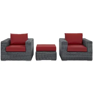 Summon 3 Piece Outdoor Patio Sunbrella Sectional Set