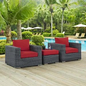 Summon 3 Piece Outdoor Patio Sunbrella Sectional Set