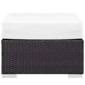 Convene Outdoor Patio Fabric Square Ottoman