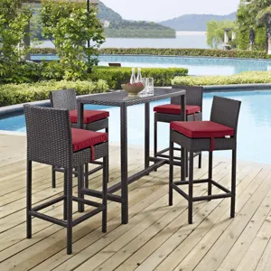 Convene 5 Piece Outdoor Patio Pub Set