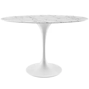 Lippa 48" Oval Artificial Marble Dining Table