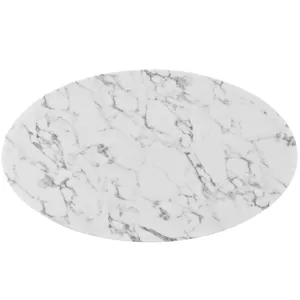 Lippa 48" Oval-Shaped Artificial Marble Coffee Table