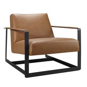 Seg Vegan Leather Upholstered Vinyl Accent Chair