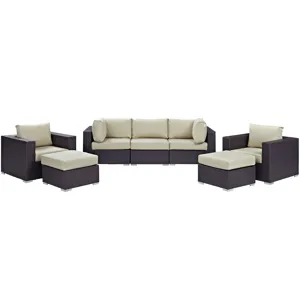 Convene 7 Piece Outdoor Patio Sectional Set