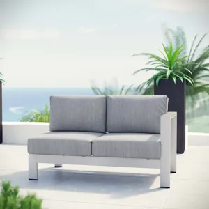 Shore Right-Arm Corner Sectional Outdoor Patio Aluminum Loveseat