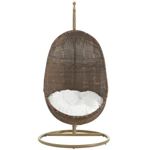 Bean Outdoor Patio Wood Swing Chair With Stand