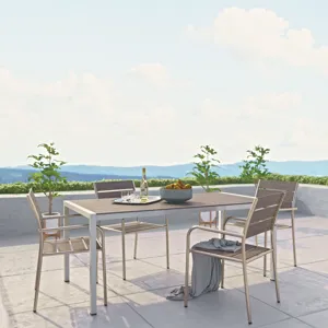 Shore 5 Piece Outdoor Patio Aluminum Dining Set