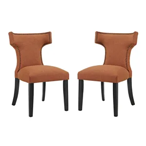 Curve Dining Side Chair Fabric Set of 2