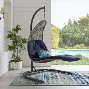 Landscape Hanging Chaise Lounge Outdoor Patio Swing Chair
