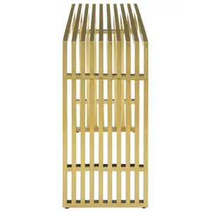Gridiron Stainless Steel Console Table