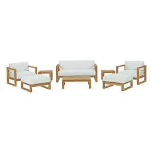 Upland 8 Piece Outdoor Patio Teak Set