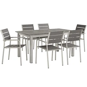 Shore 7 Piece Outdoor Patio Aluminum Outdoor Dining Set