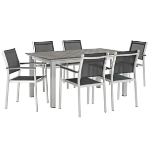 Shore 7 Piece Outdoor Patio Aluminum Outdoor Dining Set