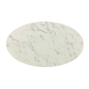 Lippa 48" Oval Artificial Marble Dining Table