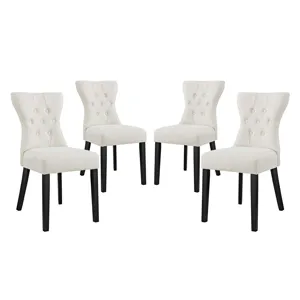 Silhouette Dining Side Chairs Upholstered Fabric Set of 4