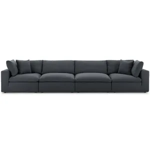 Commix Down Filled Overstuffed 4 Piece Sectional Sofa Set